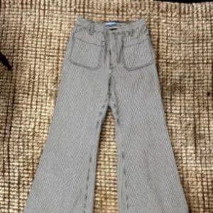 ShowMeYourMumu High Waisted Striped Bell Bottoms